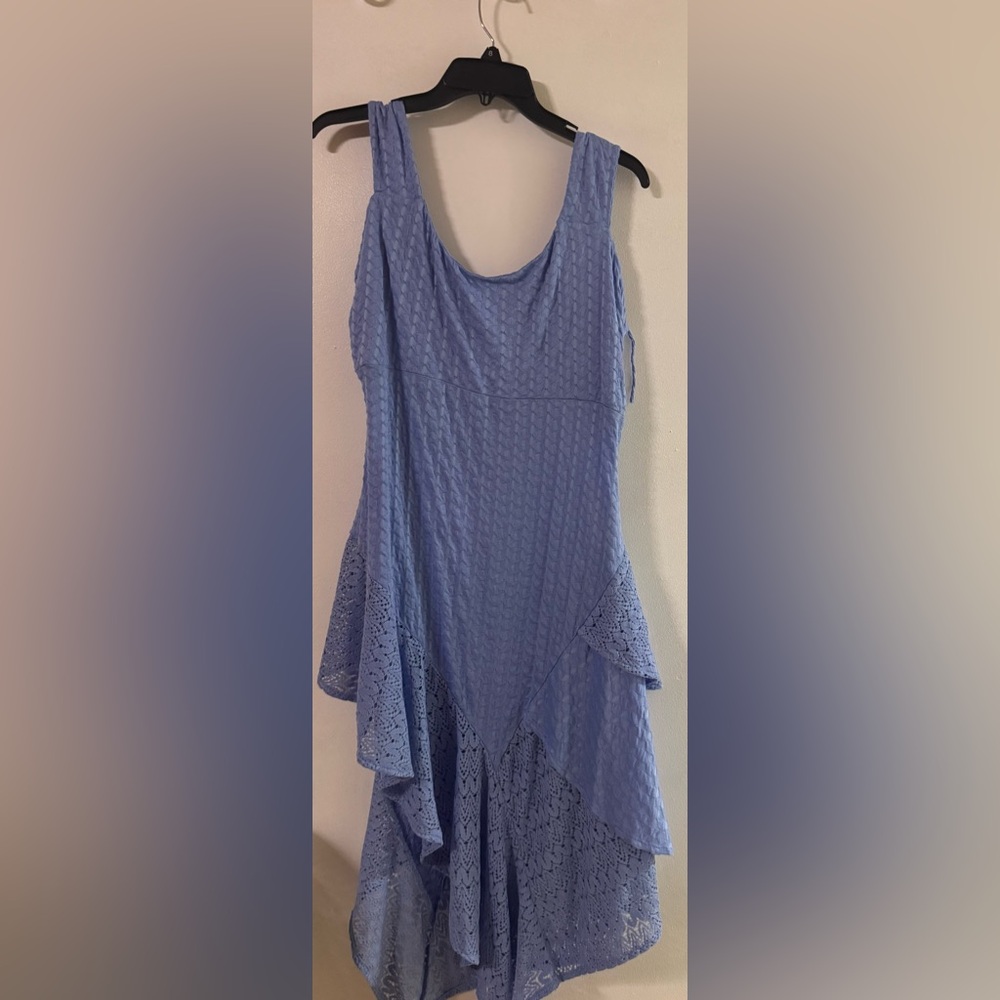 Free People Sierra Off Shoulder Shirt Long Tunic Dress Lace Asymmetrical - Picture 6 of 12